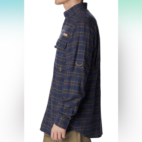 NWT Columbia Men's Sharptail Flannel in Zinc Fieldwork Ombre, X-Large - Picture 3 of 8